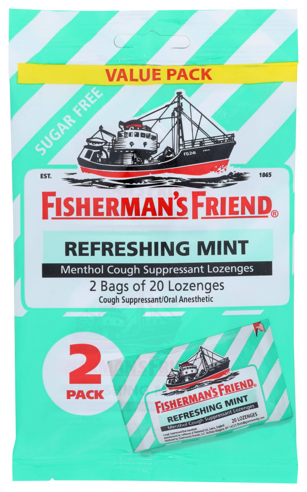 Fishermans Friend: Sugar Free Refreshing Mint Lozenges Bag, 40 Ea