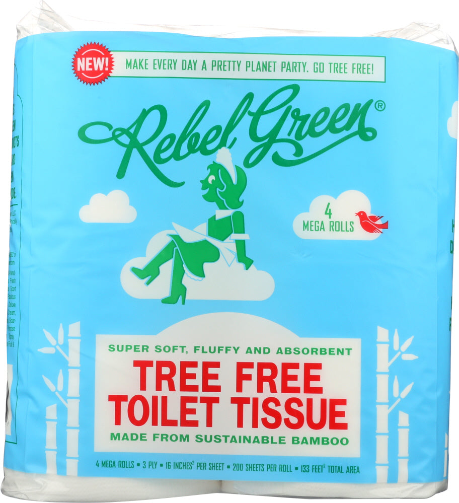 Rebel Green: Tree Free Toilet Tissue 4 Pk, 1 Ea