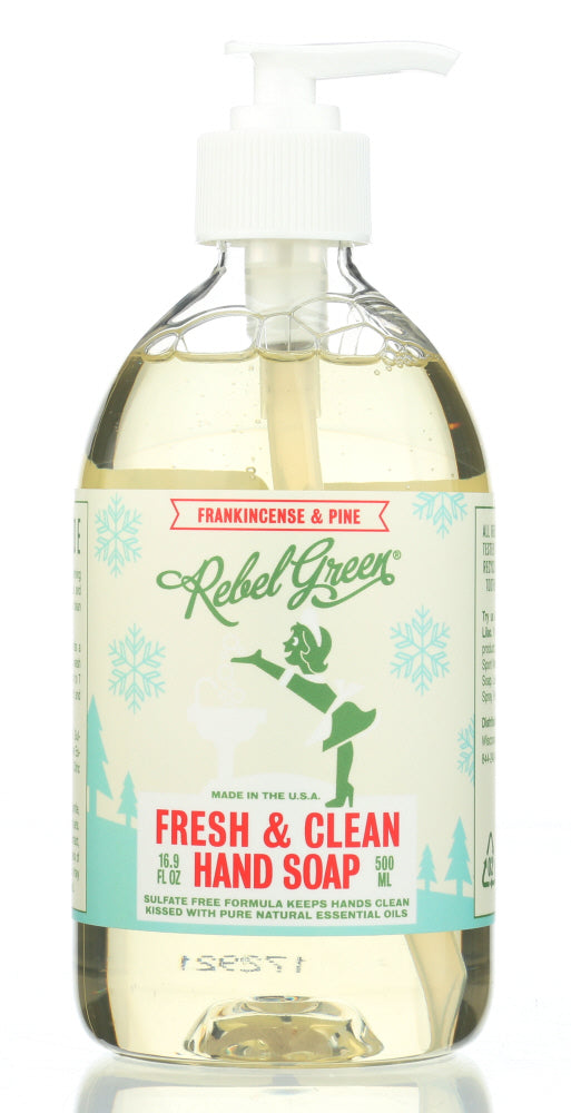 Rebel Green: Soap Hand Frnkncns N Pine, 16.9 Oz