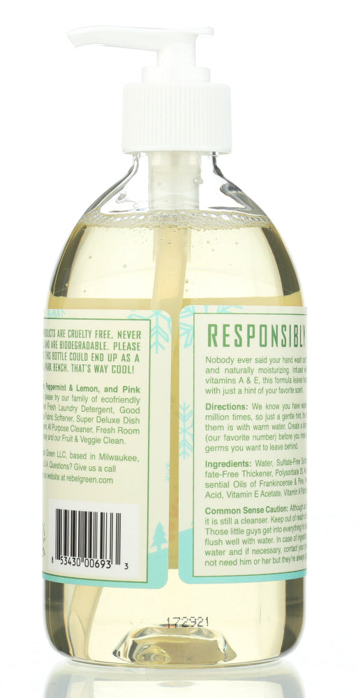 Rebel Green: Soap Hand Frnkncns N Pine, 16.9 Oz