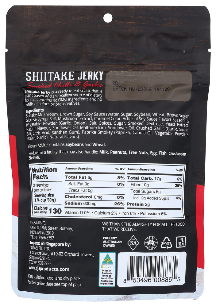 Back To Basics: Jerky Mshrm Chili Garlic, 2.12 Oz