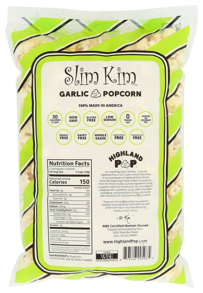 Slim Kim: Garlic Popcorn, 6 Oz