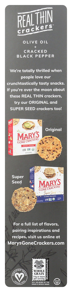 Marys Gone Crackers: Olive Oil Plus Black Pepper, 5 Oz