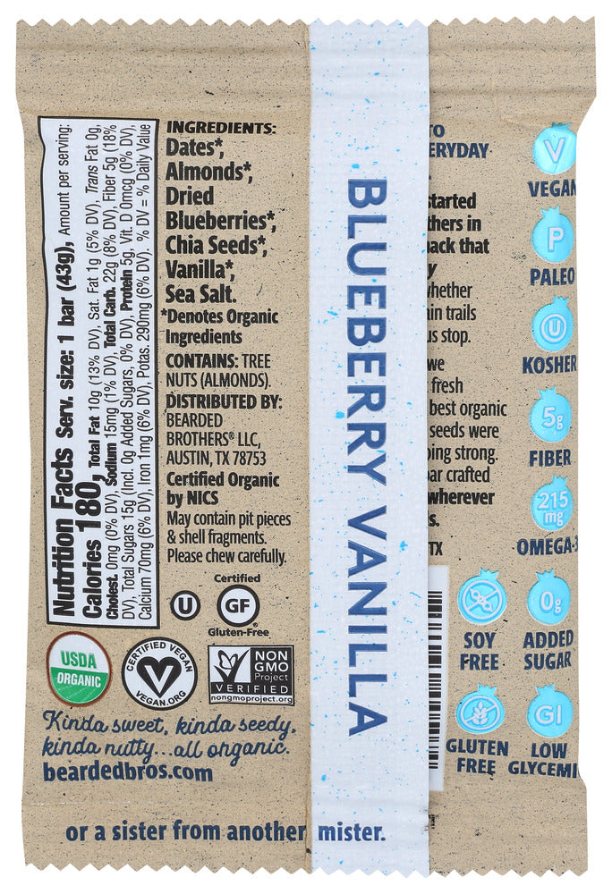 Bearded Brothers: Bodacious Blueberry Vanilla Bar, 1.52 Oz