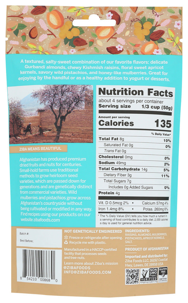 Ziba Foods: Nuts And Fruit Trail Mix, 5.3 Oz