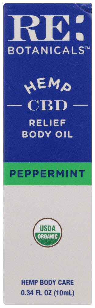 Re Botanicals: Peppermint Relief Body Oil, 0.34 Oz