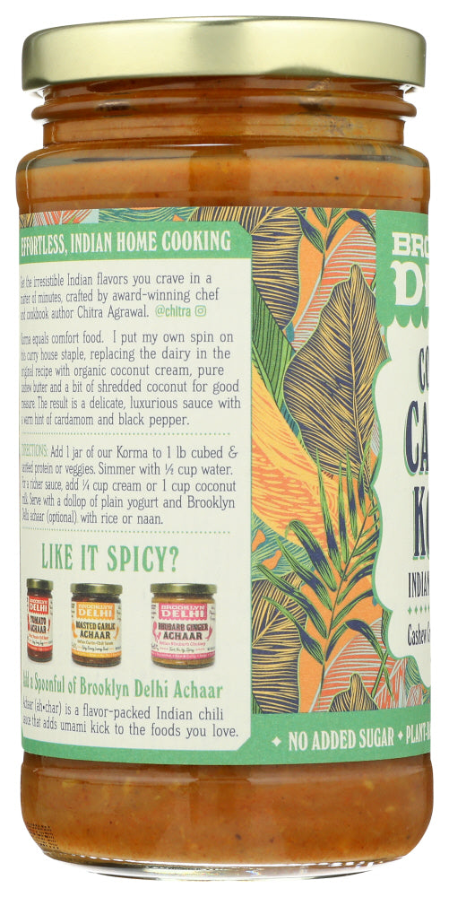 Brooklyn Delhi: Sauce Coconut Cashew, 12 Oz