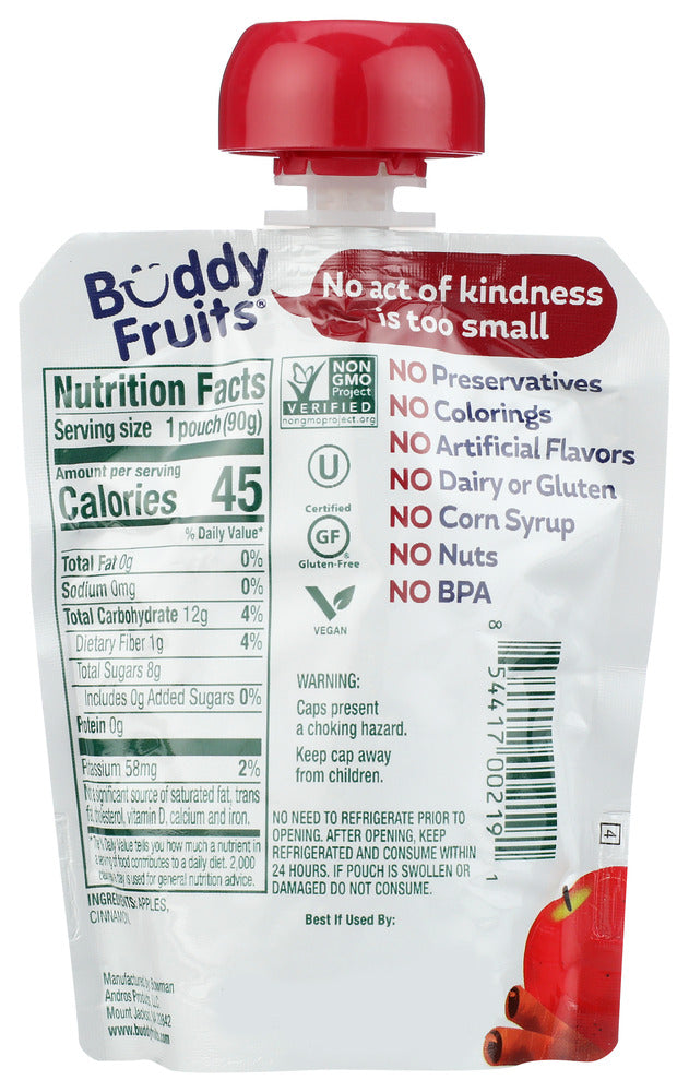 Buddy Fruits: Apple And Cinnamon Blended Fruits, 3.2 Oz