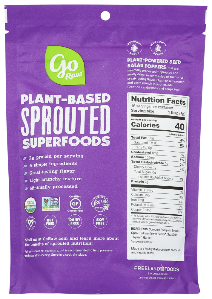 Go Raw: Garlic Thyme Sprouted Salad Toppers, 4 Oz