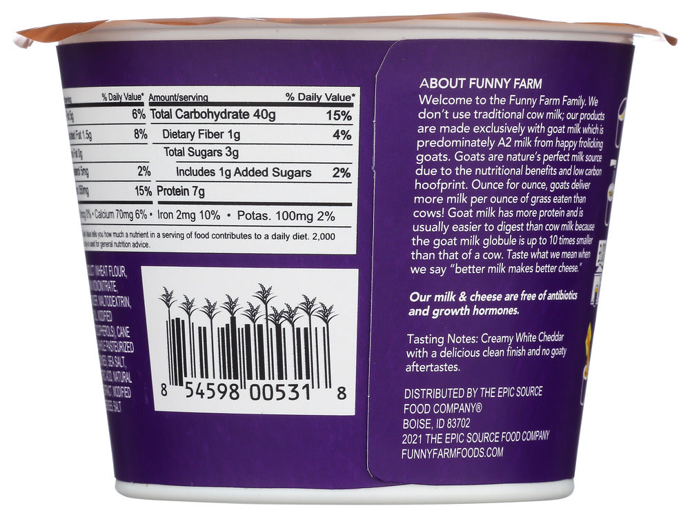 Funny Farms: Goat White Cheddar Mac And Cheese, 2.05 Oz