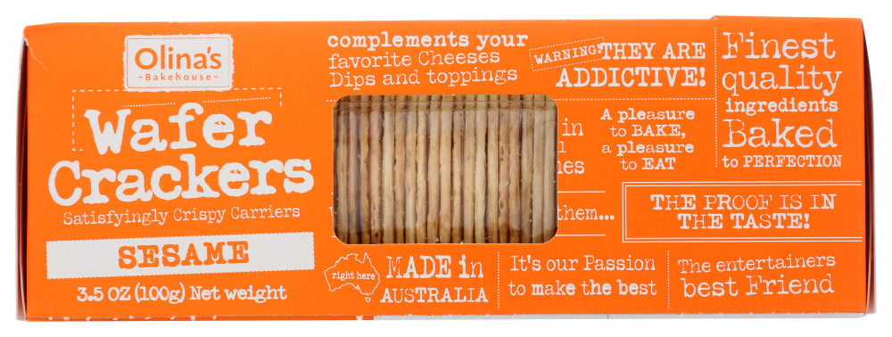 Olinas Bakehouse: Sesame Wafer Crackers, 3.5 Oz