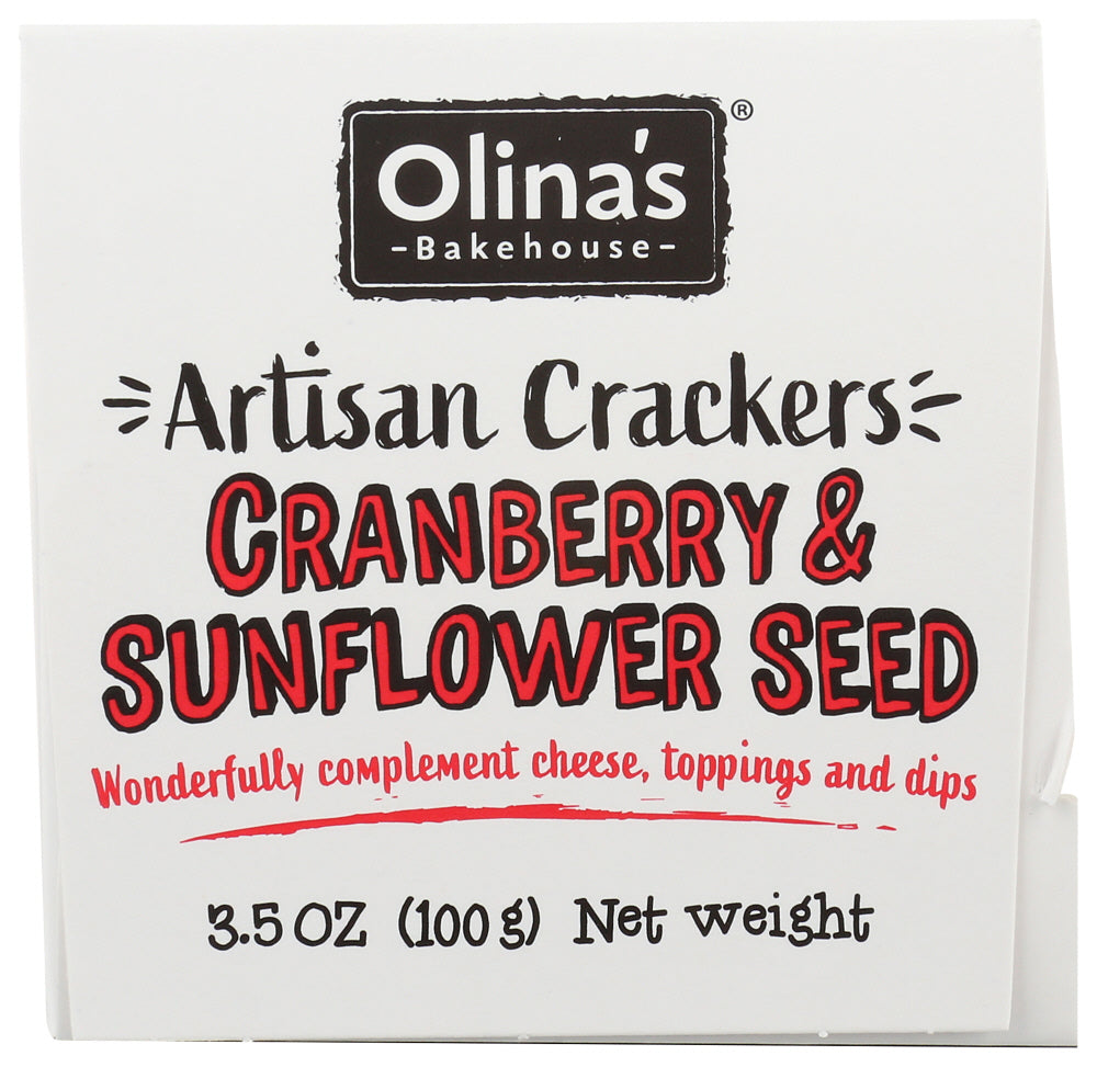 Olinas Bakehouse: Cranberry & Sunflower Seed Artisan Crackers, 3.5 Oz