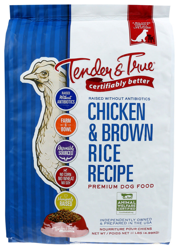 Tender And True: Kibble Dog Chkn Brwn Rice, 11 Lb