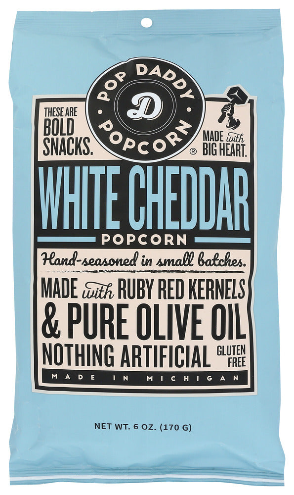 Pop Daddy Popcorn & Pretz: Real White Cheddar Flavored Popcorn, 6 Oz