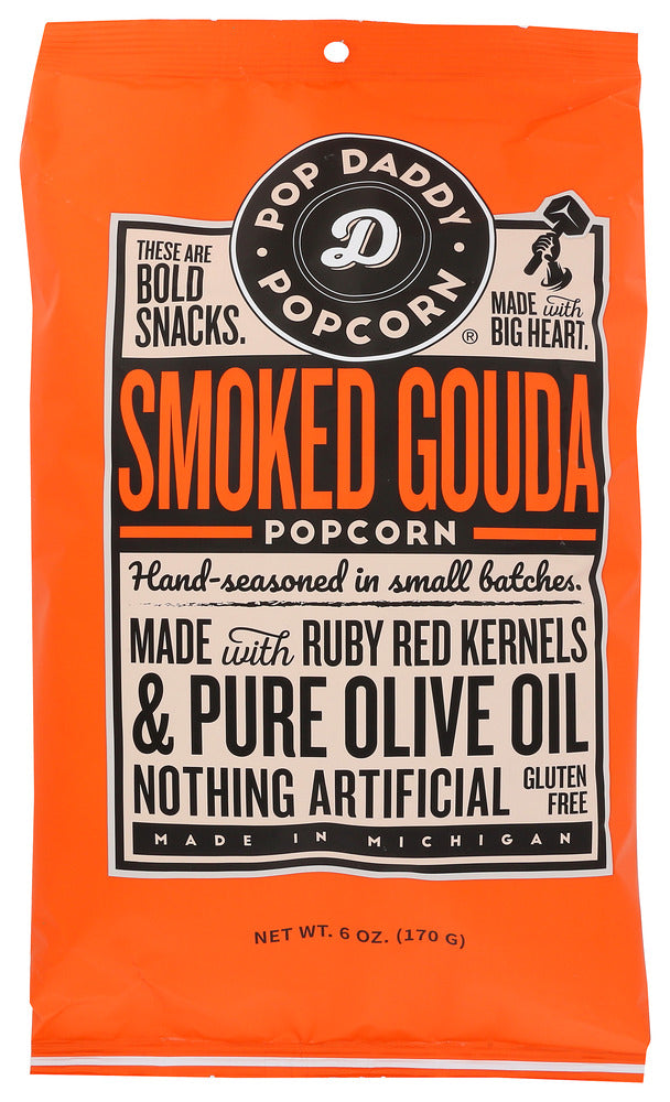 Pop Daddy Popcorn & Pretzels: Smoked Gouda Flavored Popcorn, 6 Oz