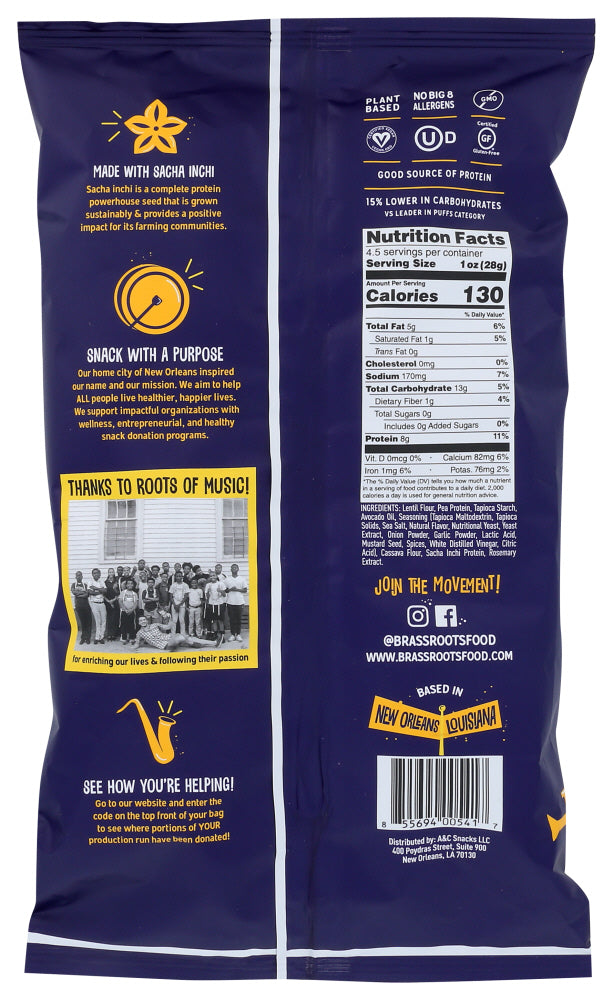 Brass Roots: White Cheddar Crunch Puffs, 4.5 Oz