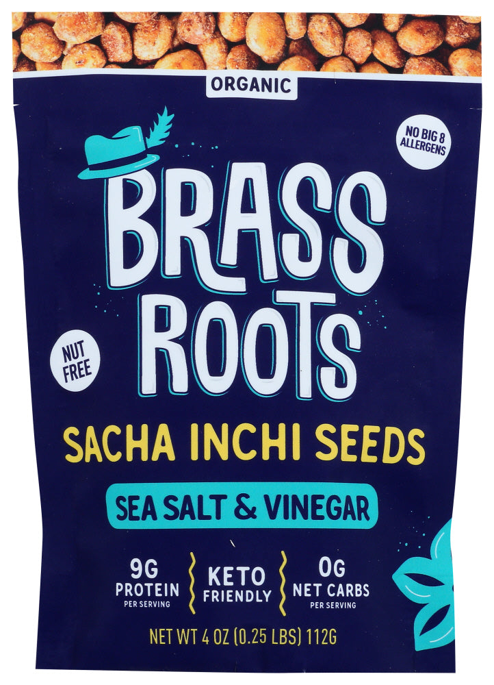 Brass Roots: Sacha Inchi Seeds Sea Salt Vinegar, 4 Oz