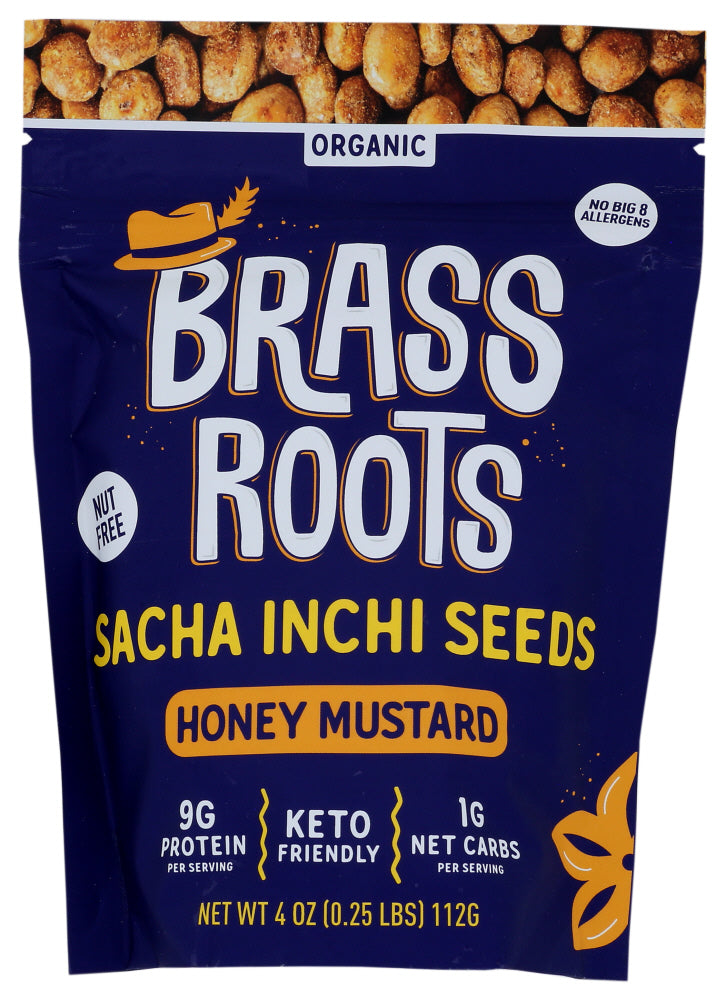 Brass Roots: Sacha Inchi Seeds Honey Mustard, 4 Oz