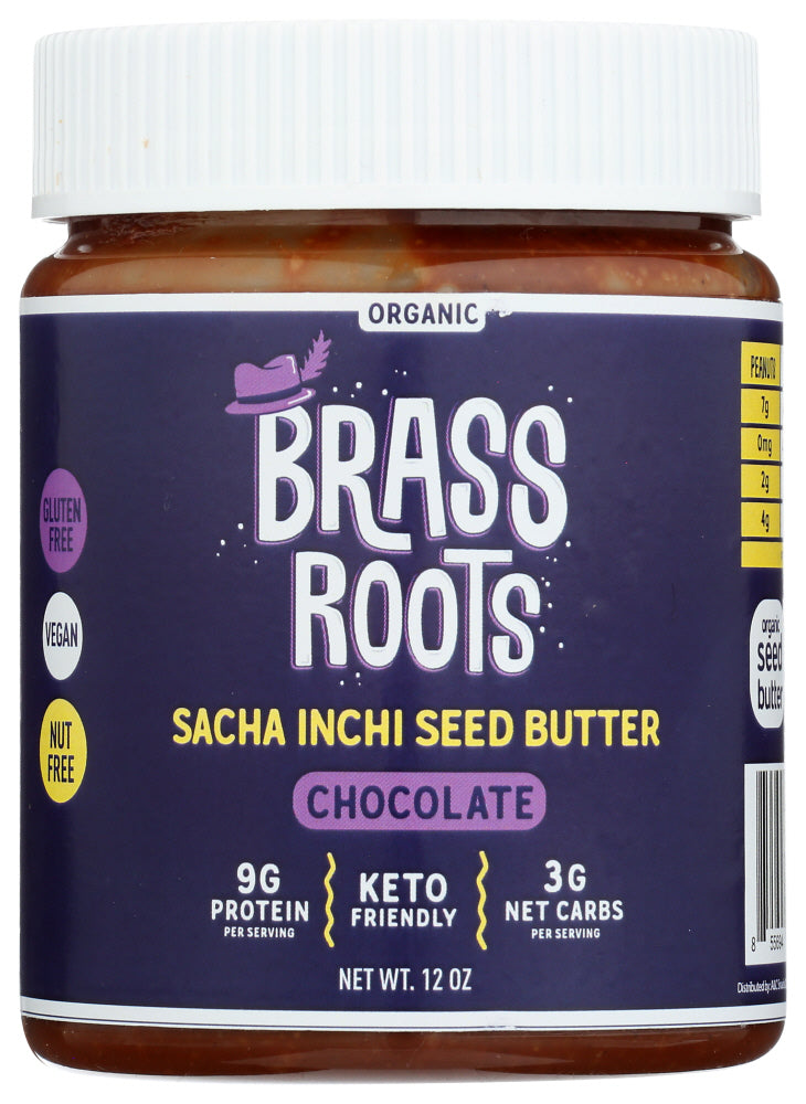 Brass Roots: Chocolate Sacha Inchi Seed Butter, 12 Oz