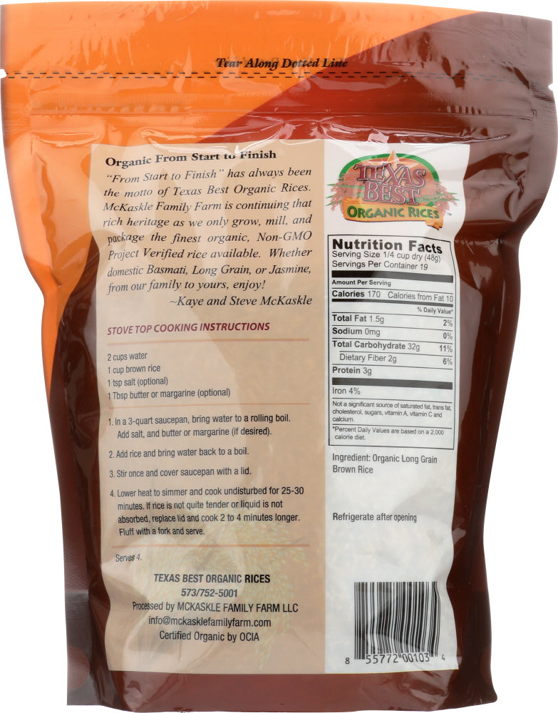 Texas Best: Rice Brown Lngrain Org, 32 Oz