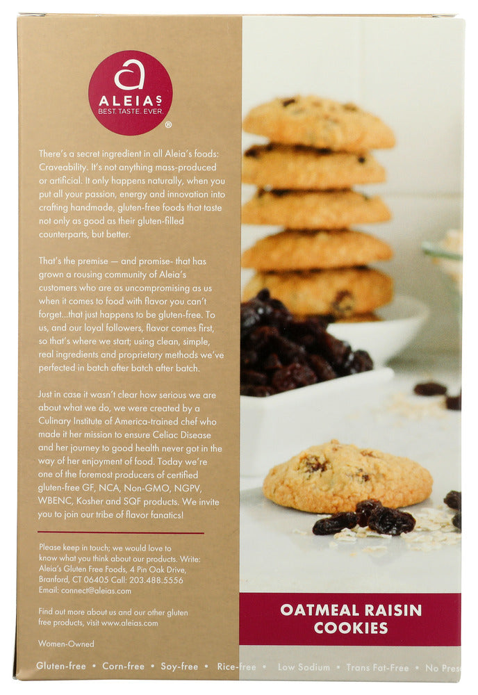 Aleias: Gluten Free Oatmeal Raisin Cookies, 9 Oz