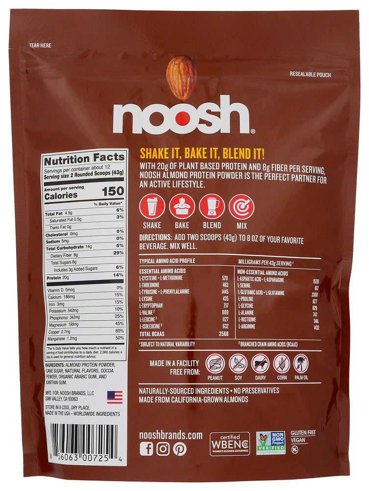 Noosh: Almond Protein Powder Chocolate, 1.15 Lb