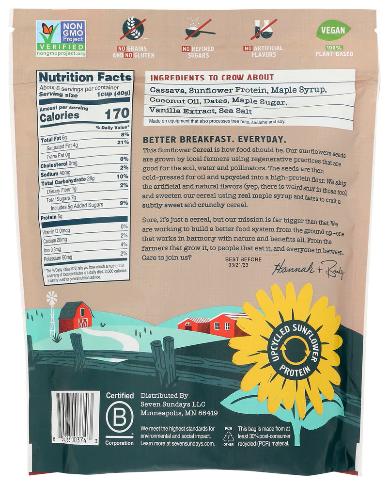 Seven Sundays: Maple Sea Salt Sunflower Cereal, 8 Oz