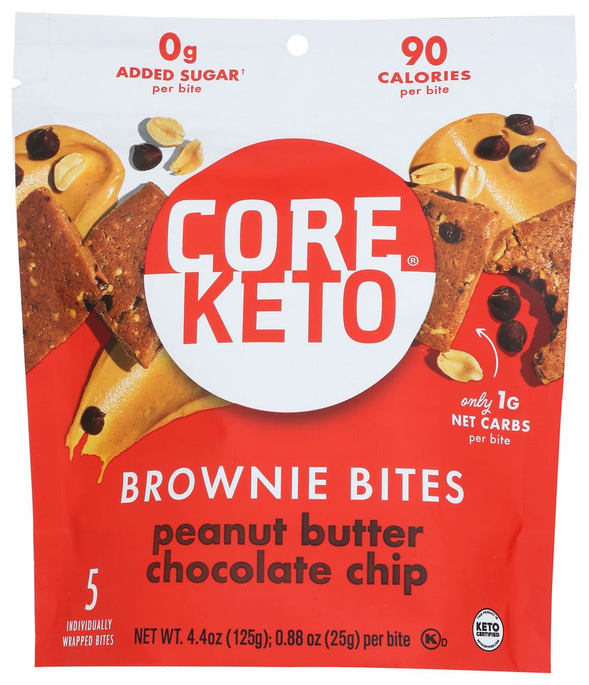 Core Foods: Bites Brwni Pb Chocolate Chip, 4.4 Oz