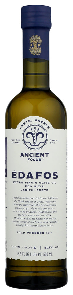 Ancient Foods: Edafos Sitia Pdo Extra Virgin Olive Oil, 500 Ml