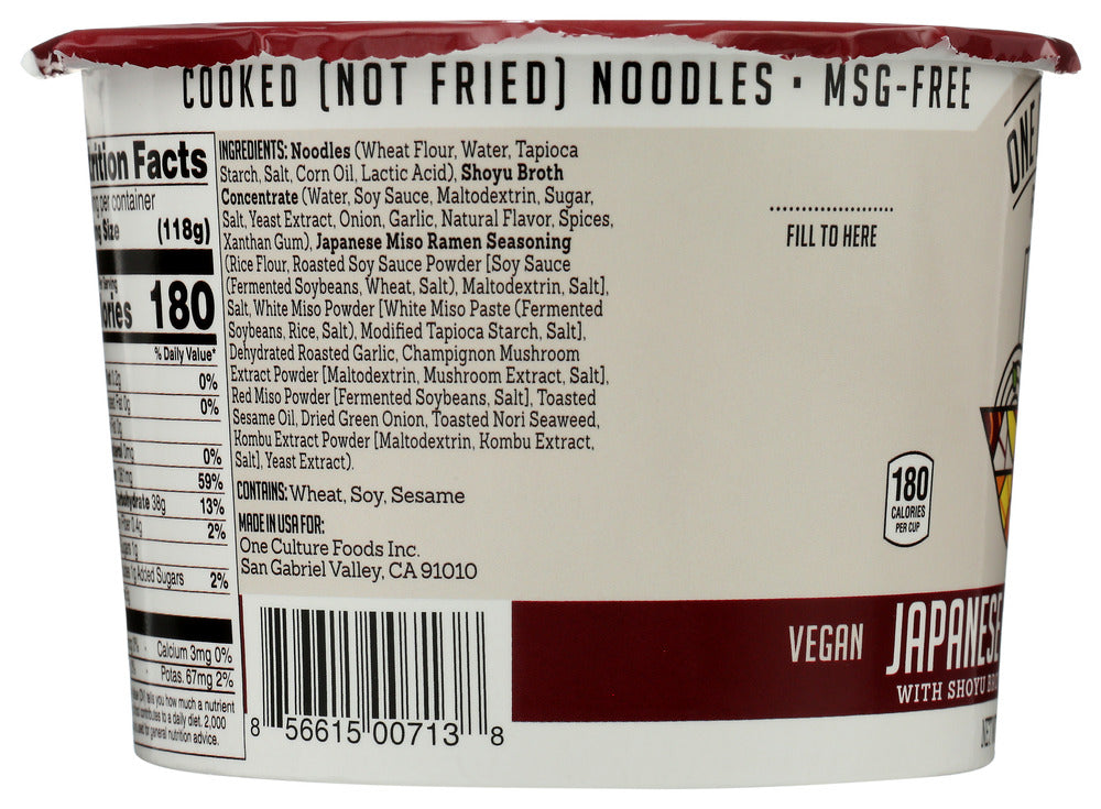 One Culture Foods: Japanese Miso Ramen, 4.2 Oz