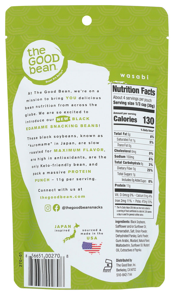 The Good Bean: Beans Snack Wasabi, 4 Oz