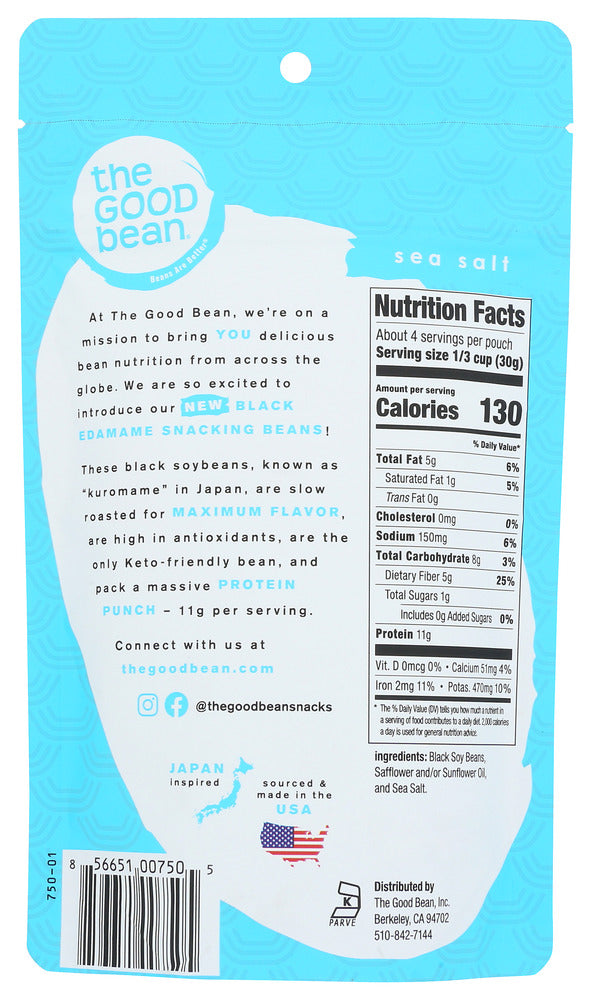 The Good Bean: Beans Snack Sea Salt, 4 Oz