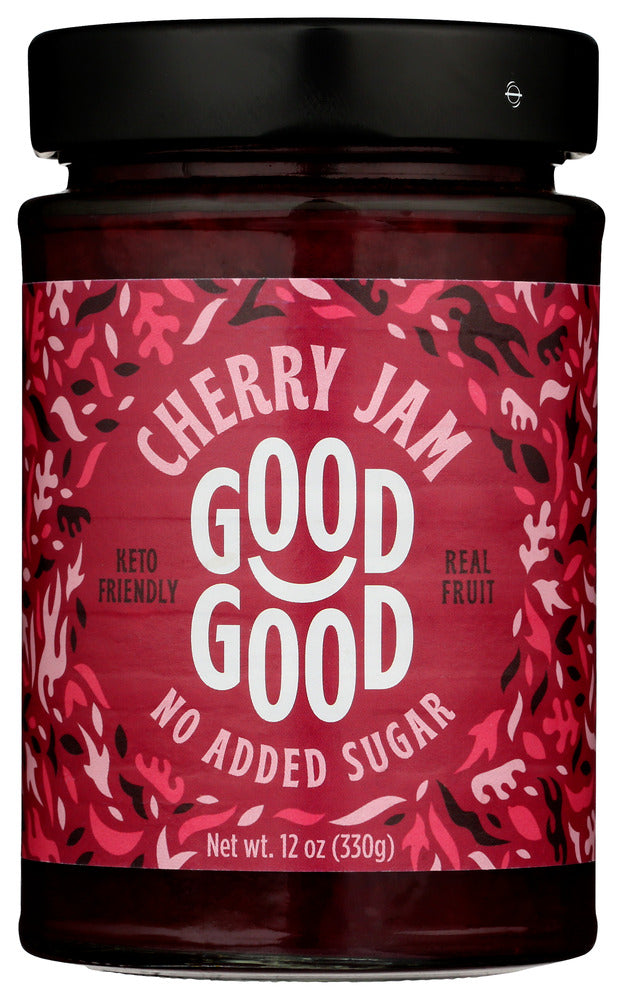 Good Good: Cherry Jam Keto Friendly No Added Sugar, 12 Oz