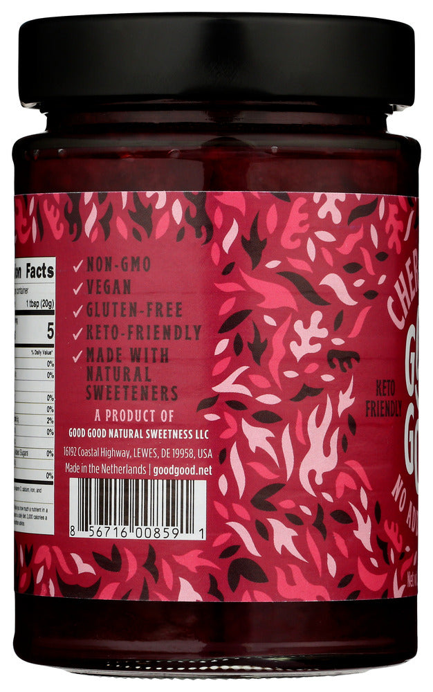 Good Good: Cherry Jam Keto Friendly No Added Sugar, 12 Oz