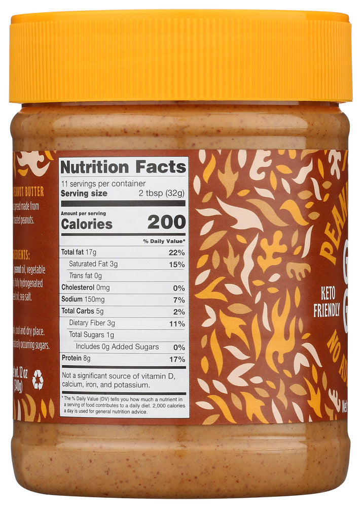 Good Good: Creamy Peanut Butter No Sugar Added, 12 Oz