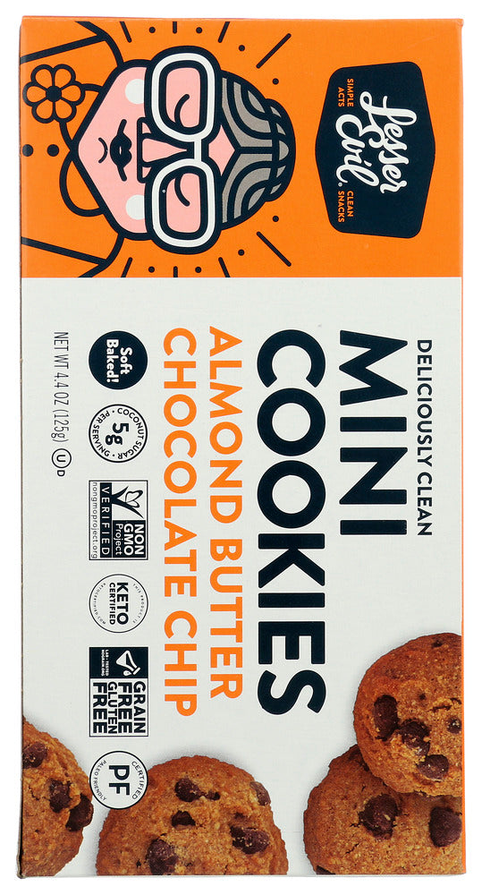 Lesser Evil: Almond Butter Chocolate Chip Mini Cookies, 4.4 Oz