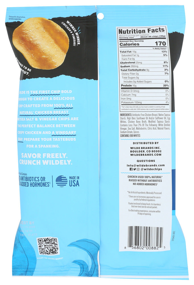 Wilde Snacks: Sea Salt And Vinegar Chip, 4 Oz