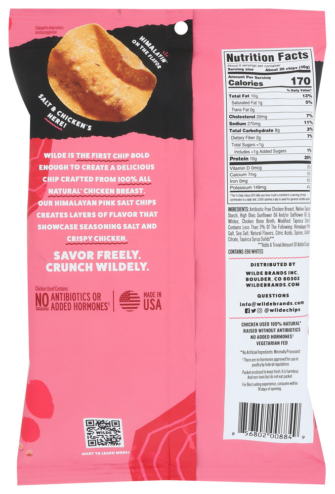 Wilde Snacks: Himalayan Pink Salt Chips, 4 Oz