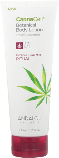 Andalou Naturals: Ritual Patchouli + Basil Mint Cannacell Botanical Body Lotion, 8 Fo