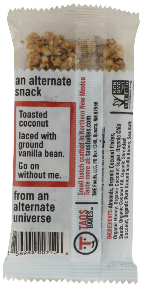 Taos Bakes: Toasted Coconut Vanilla Bean Bar, 1.8 Oz