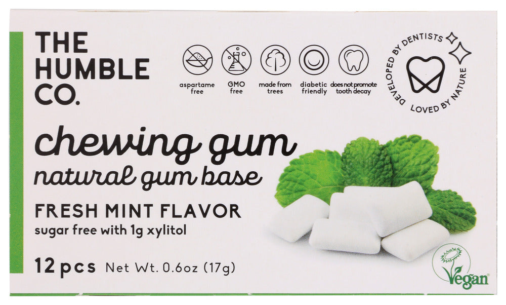 The Humble Co: Fresh Mint Chewing Gum, 12 Pc