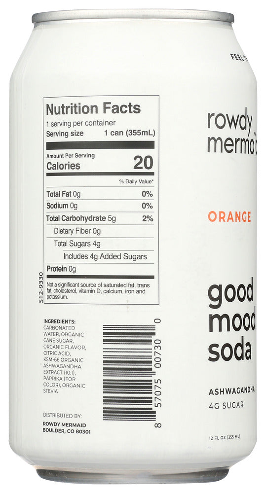 Good Mood Soda: Soda Diet Orange, 12 Fo