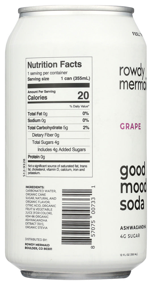 Good Mood Soda: Soda Diet Grape, 12 Fo