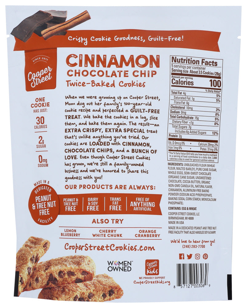 Cooper Street: Cookies Cinnamn Choc Chip, 5 Oz