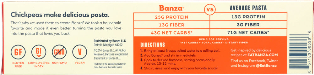 Banza: Pasta Linguine Chickpea, 8 Oz