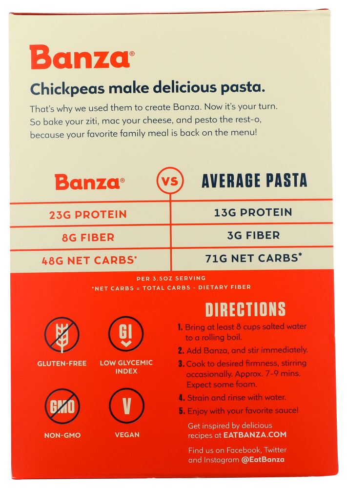 Banza: Pasta Chickpea Gemelli, 8 Oz