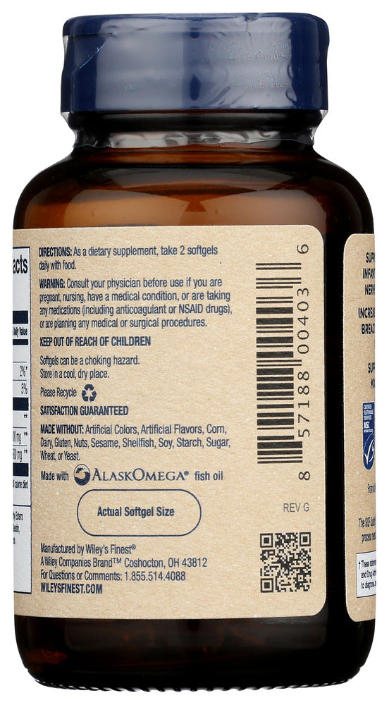 Wileys Finest: Prenatal Dha Wild Alaskan Fish Oil Softgel, 60 Sg