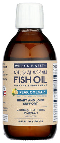 Wileys Finest: Peak Omega 3 Liquid Wild Alaskan Fish Oil, 8.45 Oz