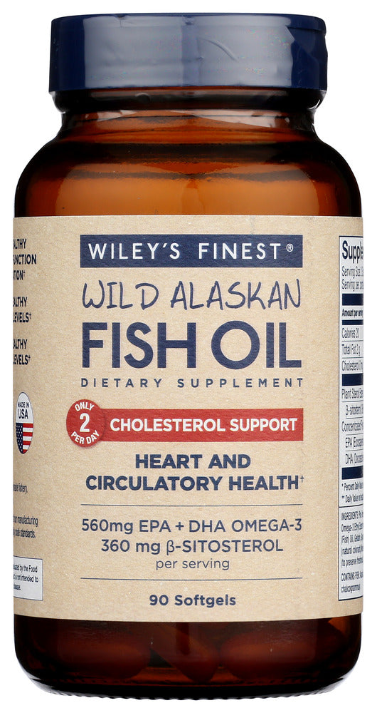 Wileys Finest: Wild Alaskan Fish Oil Cholesterol Support, 90 Sg