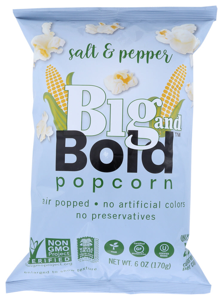 Poptime Big And Bold: Popcorn Salt & Pepper, 6 Oz